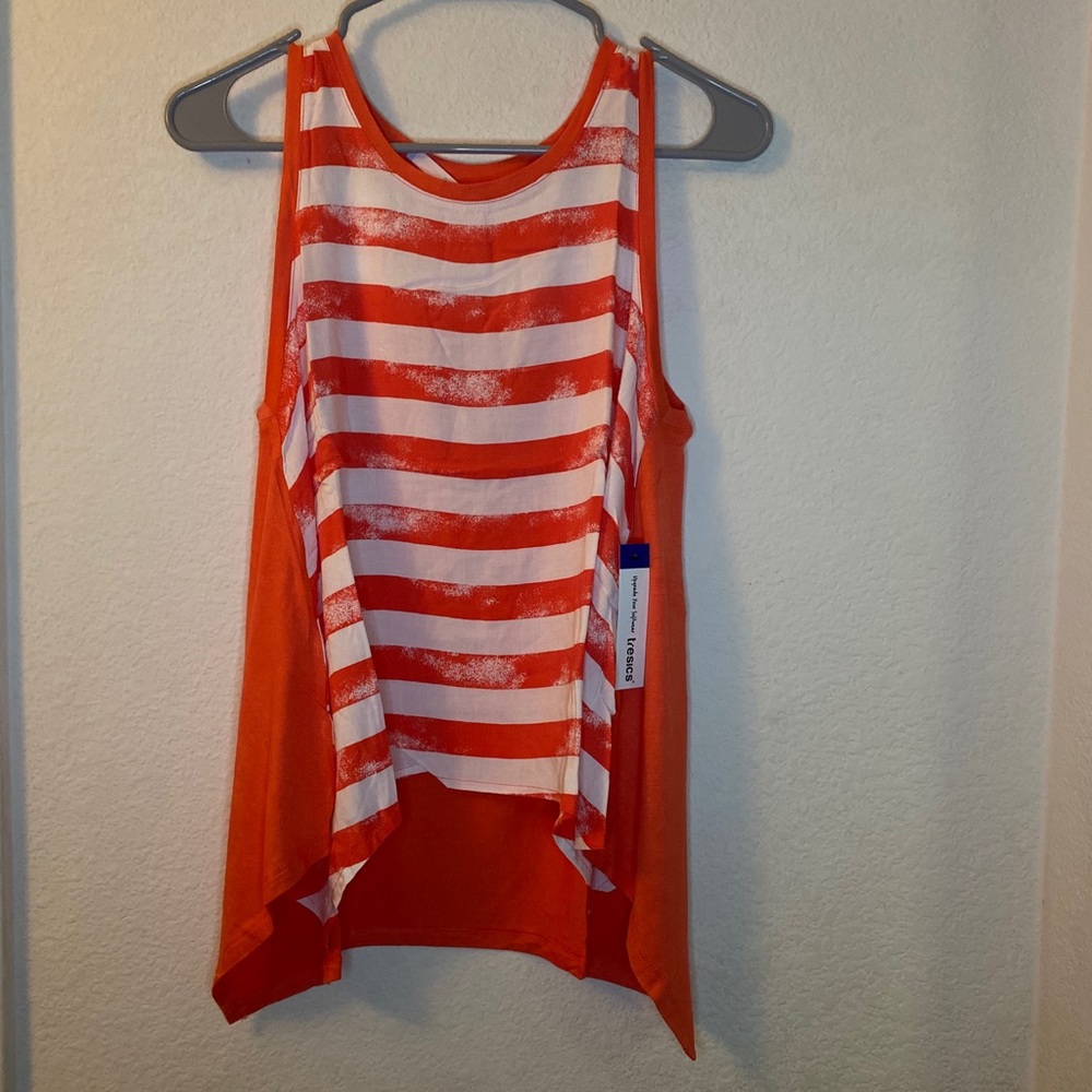 Orange & White Tank Top By Tresics